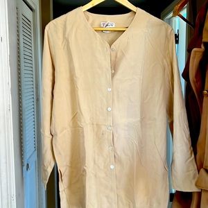 Talbots light tan silk shirt